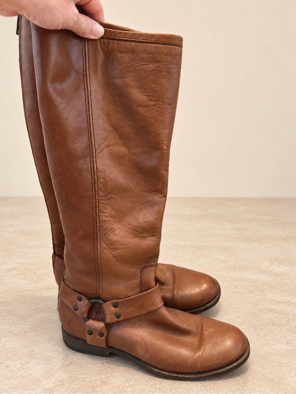 Frye Brown Leather Over-The-Knee Riding Boots